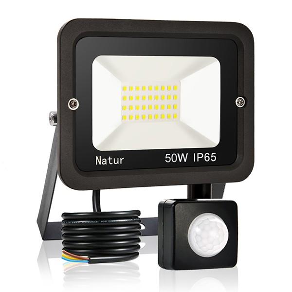 bapro 50W Security Lights with Motion Sensor,Led Floodlight Super Bright, Garden Lights Warm White(3000K), IP65 Waterproof Perfect for Garage, Garden and Forecourt[Energy Class A++]